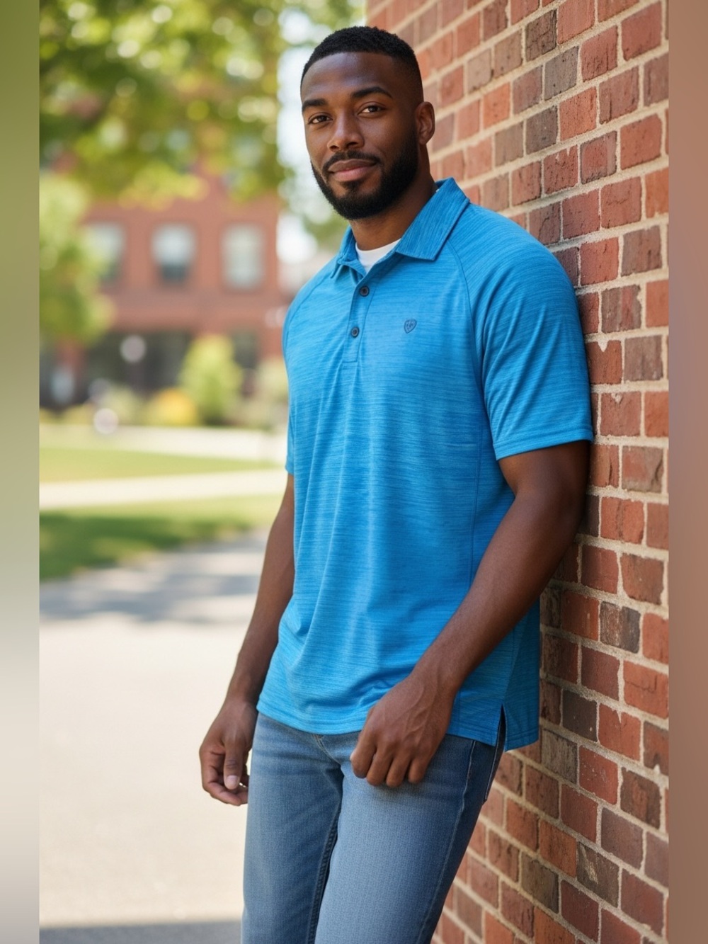 Ariat TEK Heat Series Men's Blue Performance Polo Shirt by Ariat
